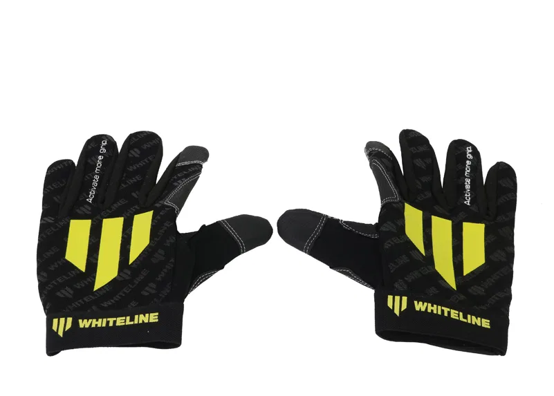 KWM014 – WHITELINE Gloves, Mechanics Gloves One Size Fits All Black With Yellow Whiteline Logos